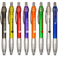 Union Printed "Cool" Frosted Colored Click Pen w/ White Frosty Rubber Grip